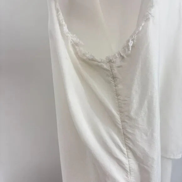 Sundance Women's White Scoop Neck Tiered Tank Top Large - Picture 8 of 11